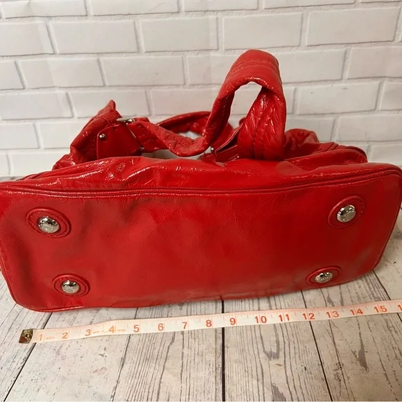 Marc Jacobs Pink Patent Leather Super K Tote Bag Purse Slouchy Y2K Bottom Zip